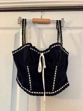 Navy and White Corset Tank Garage